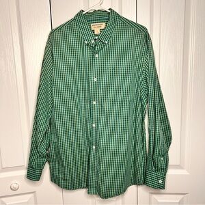 Duluth Trading‎ Company Shirt Men’s L Green Plaid Button Down Long Sleeve